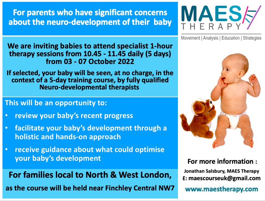 For parents who have significant concerns about the neuro-development of their baby - MAES Therapy